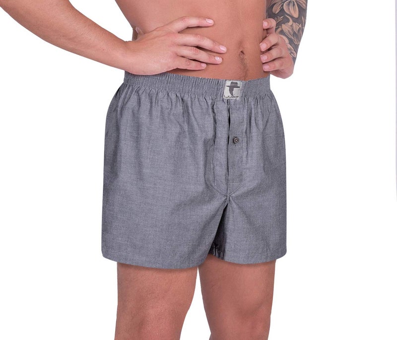 LUFT Mens Ultra Soft Fine Underwear Stylish Classic Briefs Rise Fit Durable Trunks Underpants Elastic Waistband Seamless Cotton Solid Comfy Stretch Boys Boxer Shorts, White & Dark Gray Medium 2 Pack - Image 3